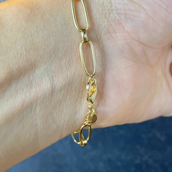 14K Gold Filled Paper Clip Bracelet for Womens Girls Elegant Design Fashion Gift - Picture 10 of 10